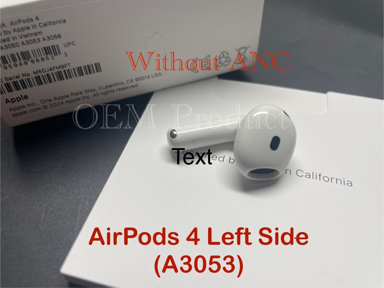 Original Apple AirPods 4 Wireless Earbuds Left Side (Without ANC) — A3053 (L)