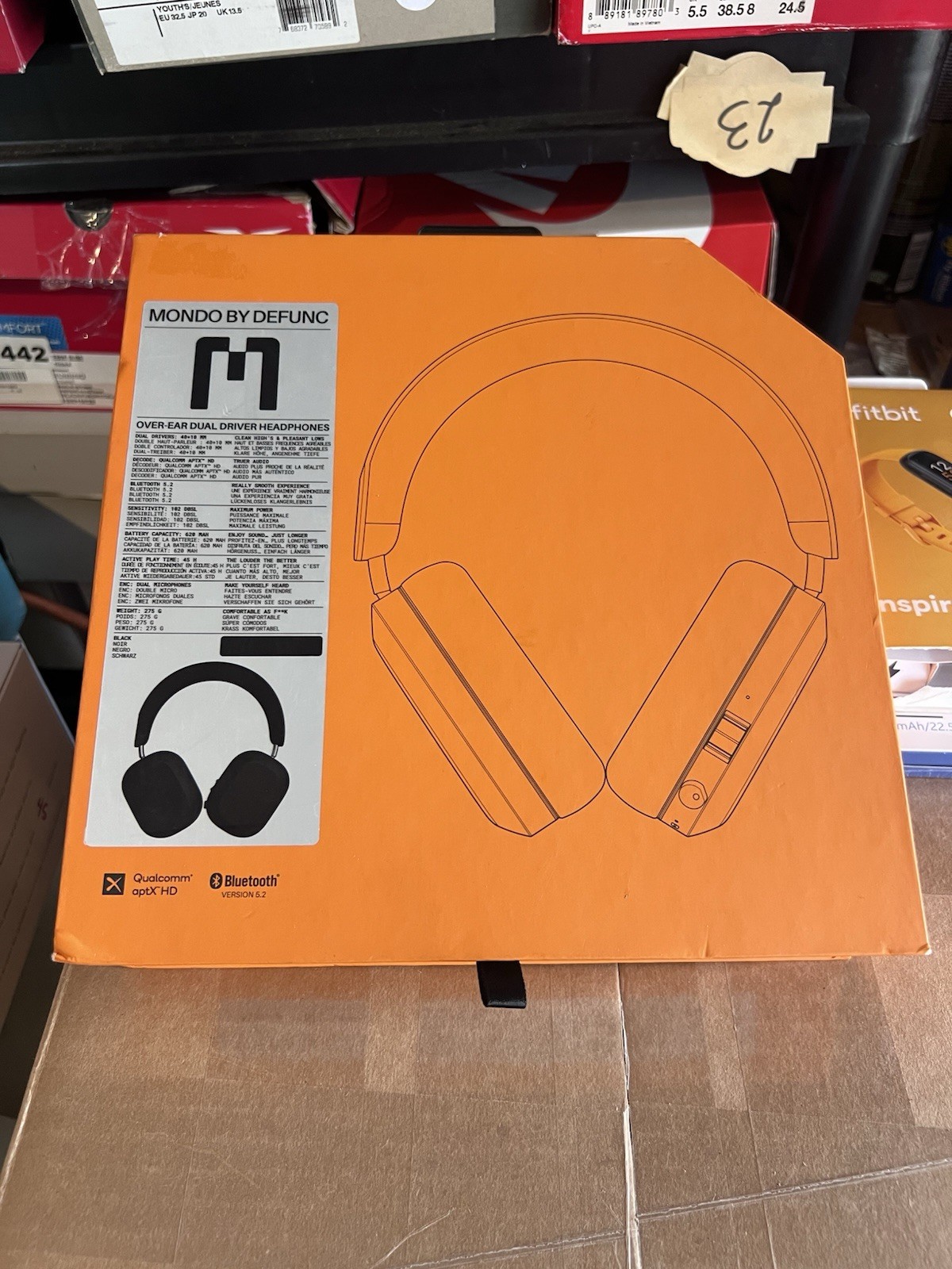 MONDO BY DEFUNC Over Ear Headphones Bluetooth Black / Transparent – New In Box