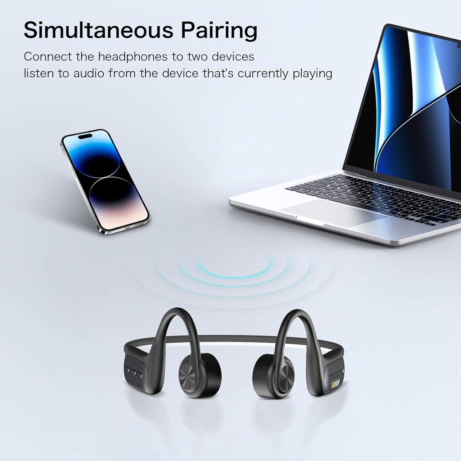 Wantek Bone Conduction Headphone Bluetooth Waterproof Earbuds 32G MP3 Player