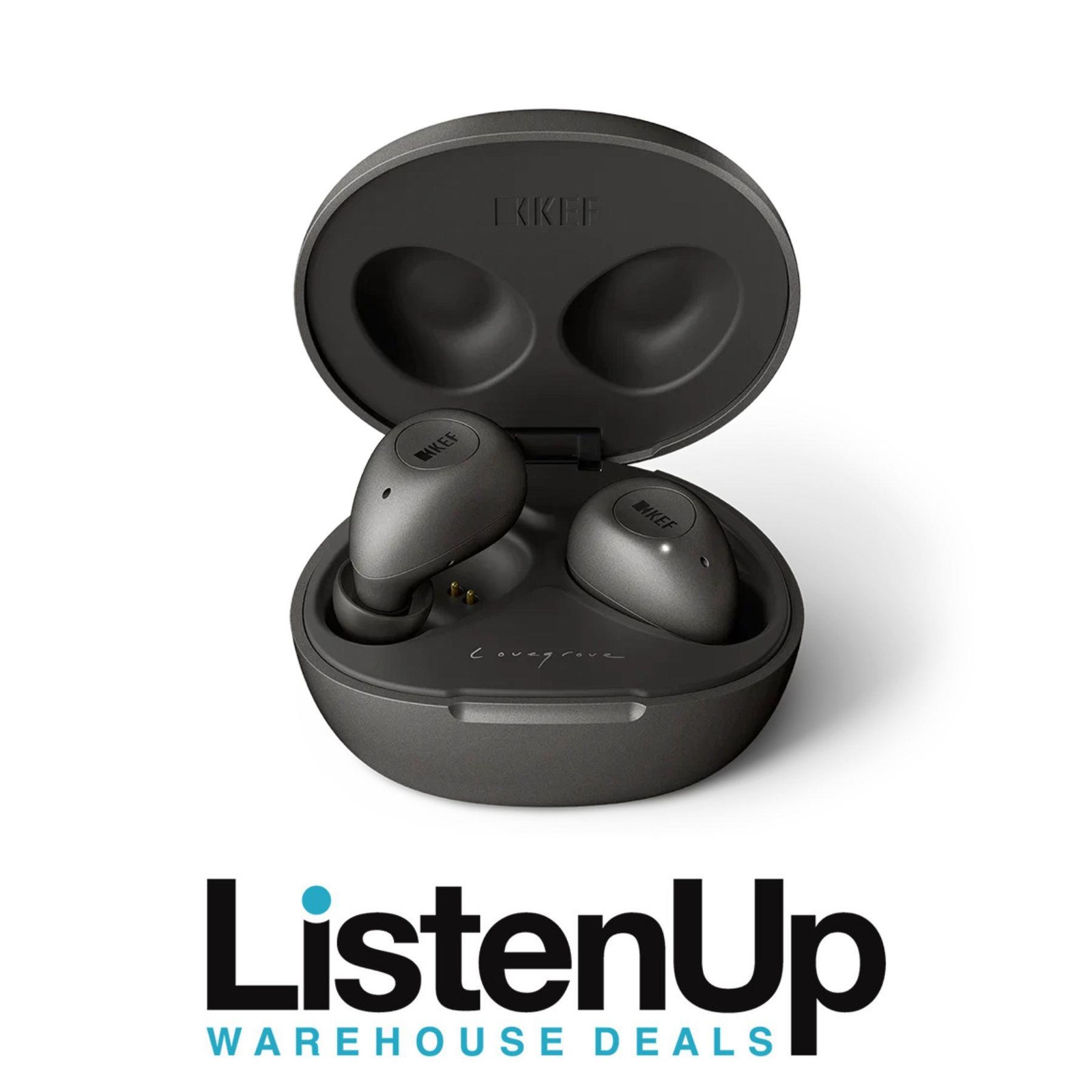 KEF Mu3 Noise Cancelling True Wireless Earphones (Splash-Proof) – Charcoal Grey