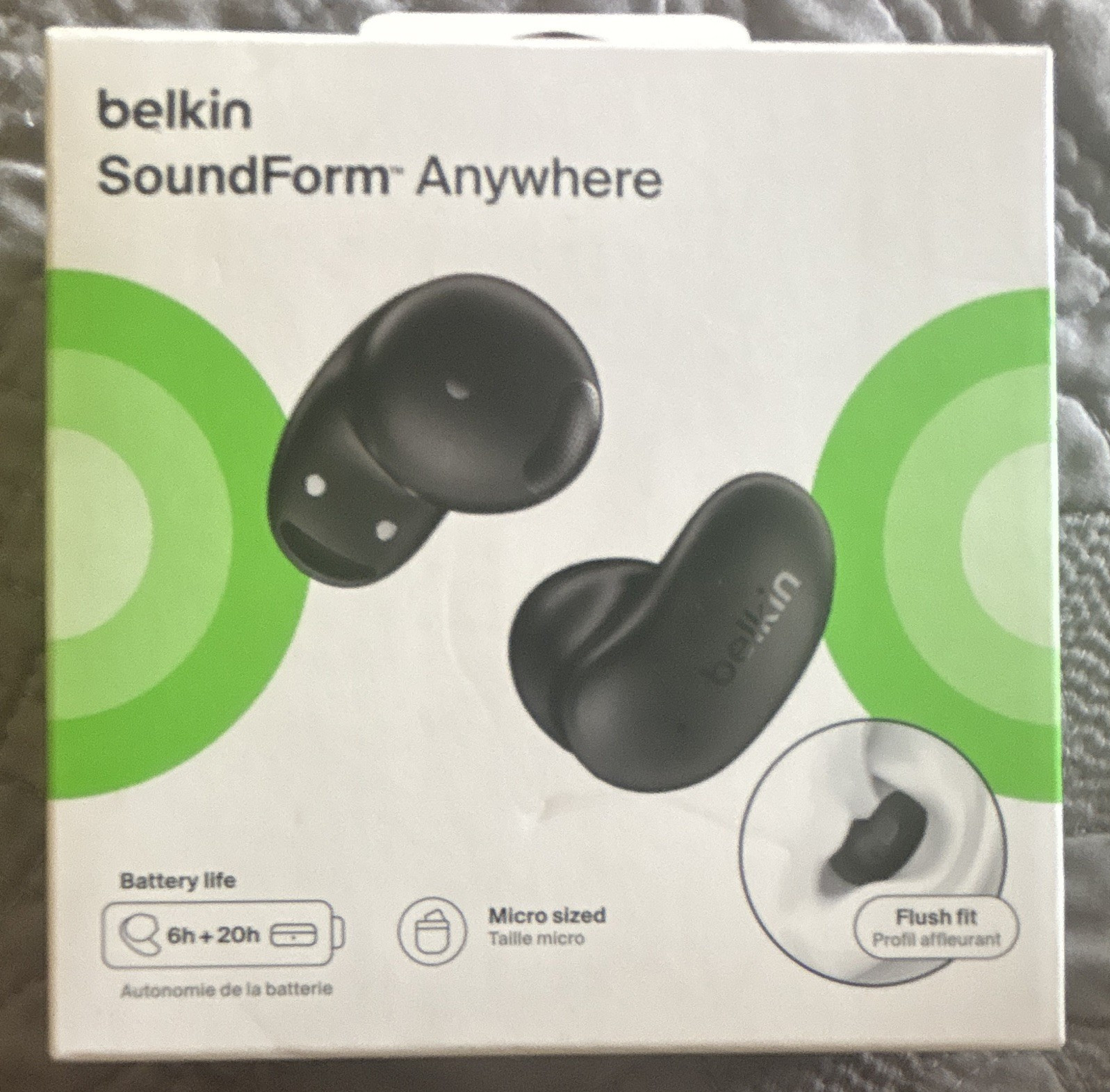 Belkin SoundForm Anywhere Bluetooth Wireless In-Ear Earbuds Black Built-In Mic