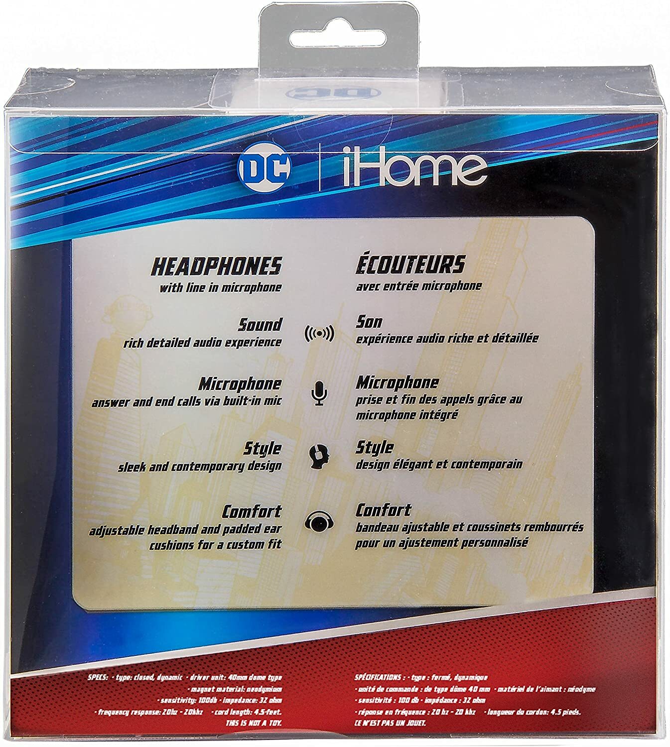 iHome Superman Headphones for Kids Wired Headphones w/ Built in Mic – eKids