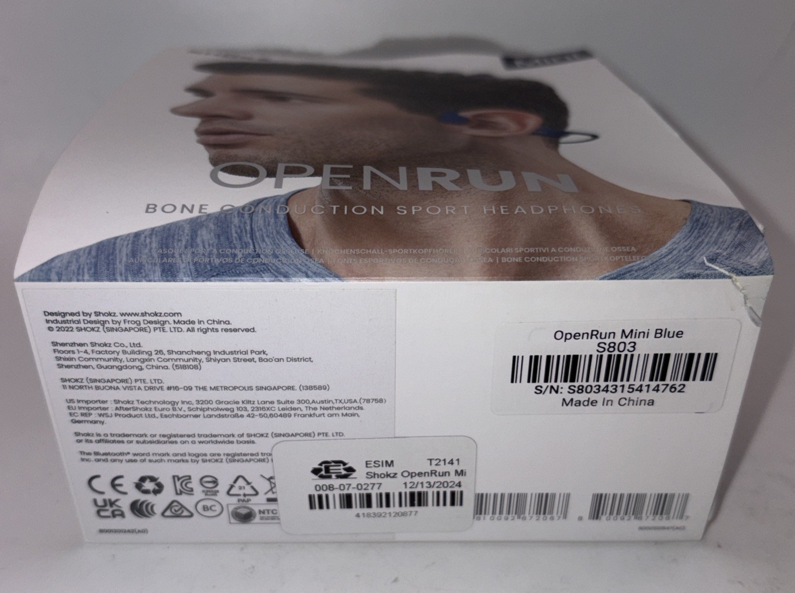Shokz – OpenRun Mini Bone Conduction Open-Ear Endurance Headphones – Blue