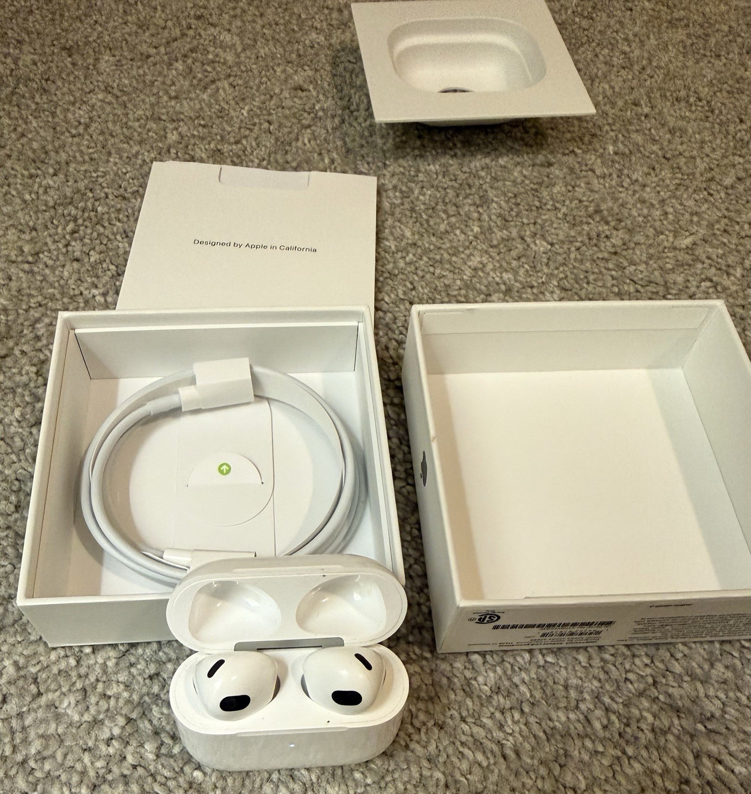 Apple AirPods 3rd Gen Bluetooth Wireless In-Ear Earbuds All Accessories w/ Box