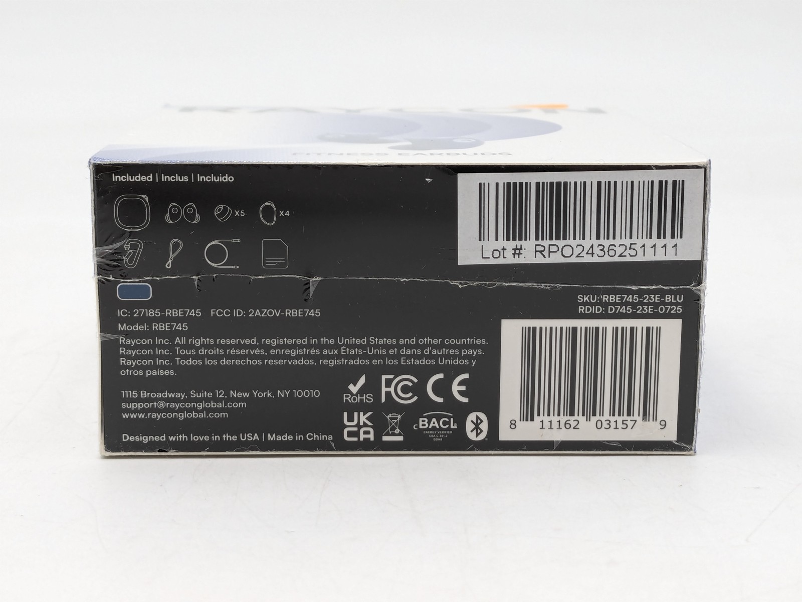 Raycon Fitness Bluetooth Earbuds Active Nosie Cancelling (RBE745) – Blue
