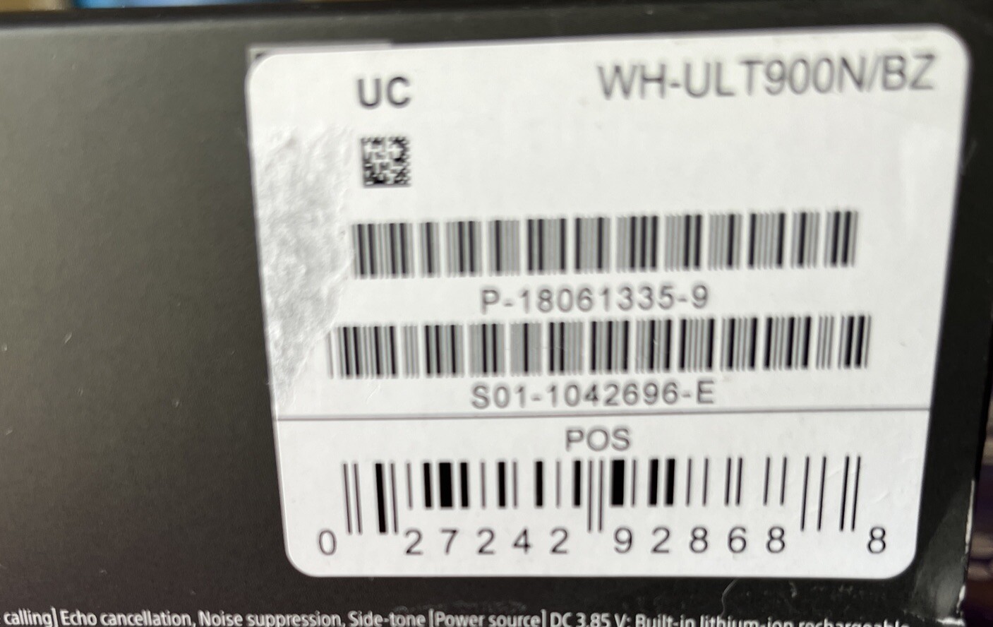Sony ULT WEAR 900N Noise Canceling Wireless Headphones Black NOB