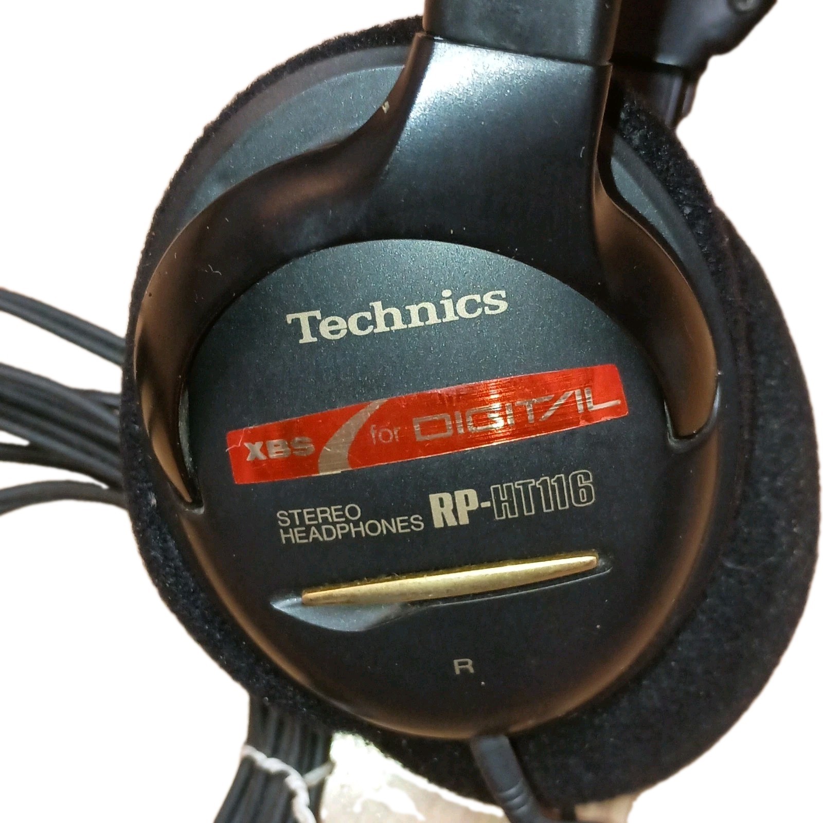 Technics RP-HT116 Black On-Ear Stereo Wired Headphones 3.5mm 3m 10 Ft Cable