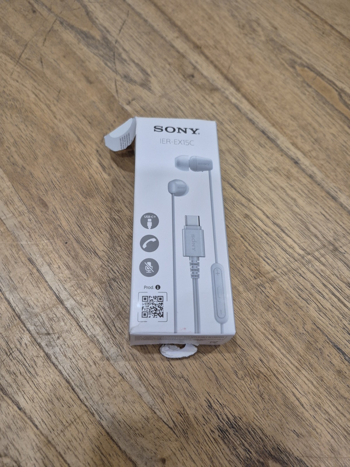 Sony IER-EX15C Stereo Earbud Headphones Wired In-Ear Earphones USB-C (White)