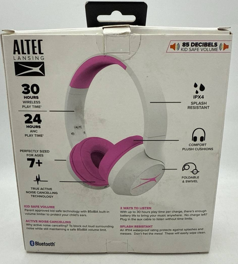Altec Lansing Wireless Headphones Kid Safe Volume Limiting Noise Cancelling
