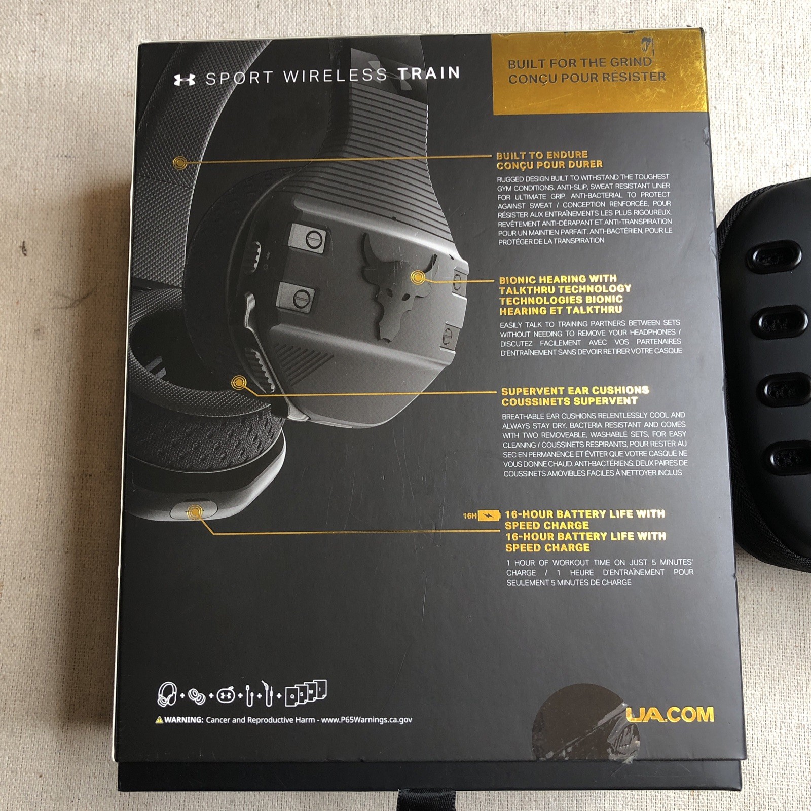 JBL Under Armour Project Rock Sport Wireless train Over the Ear Headphones Black