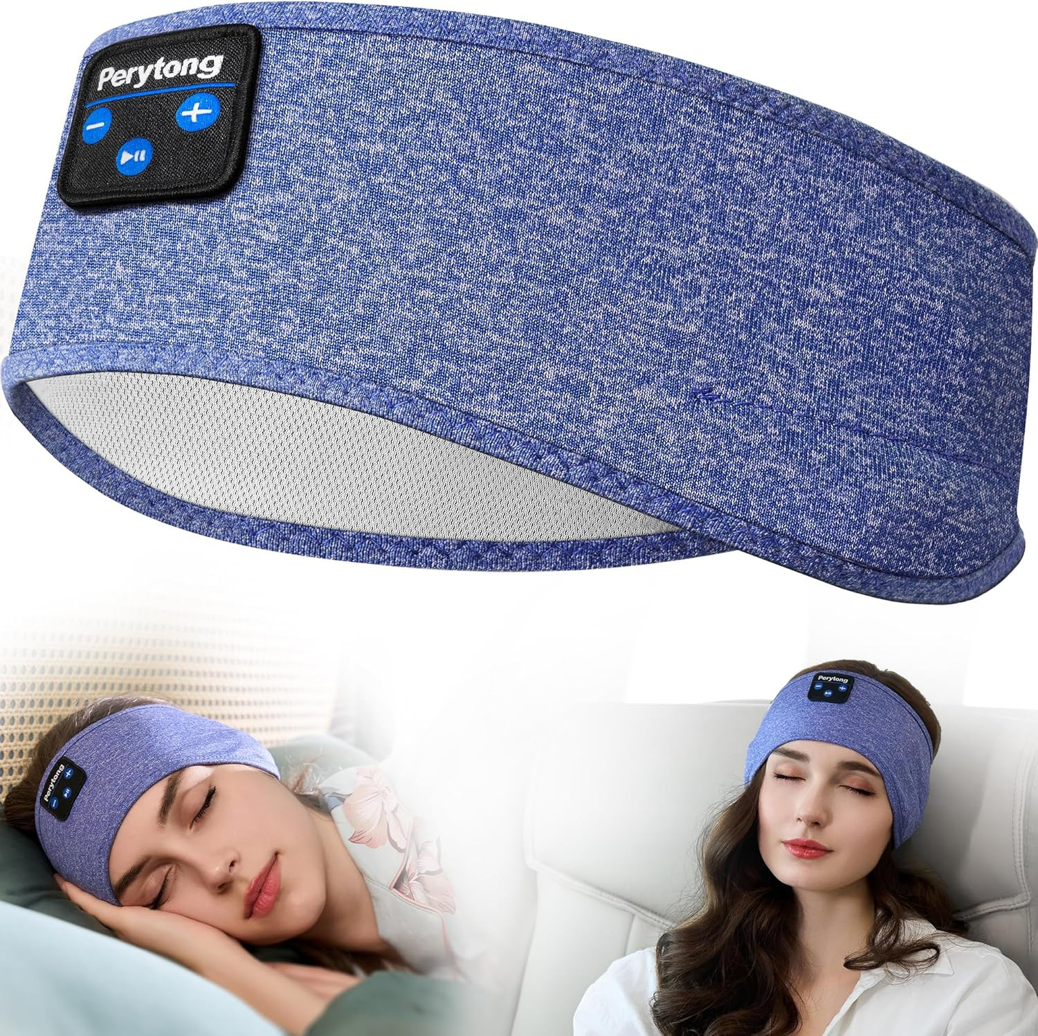 Wireless Sleep Headphones, Bluetooth Sports Headband for Yoga & Travel – Skyblue
