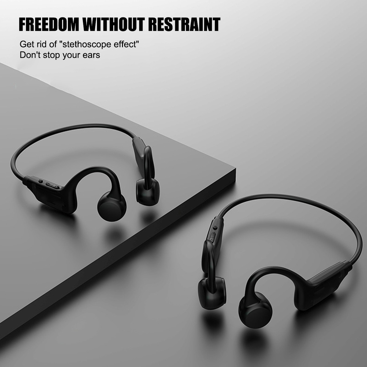 Open Ear Headphones Bone Conduction Stereo Bluetooth 5.2 10M Connection Distance