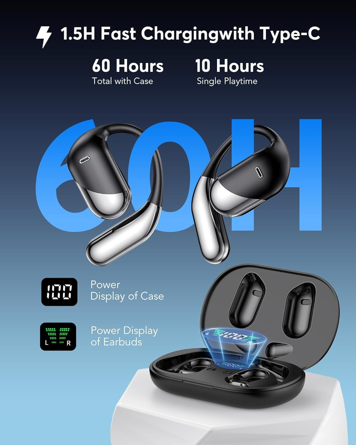 AI Translation Earbuds Real Time – H9 Instant Bluetooth 6.1 Translator: 198 Lang