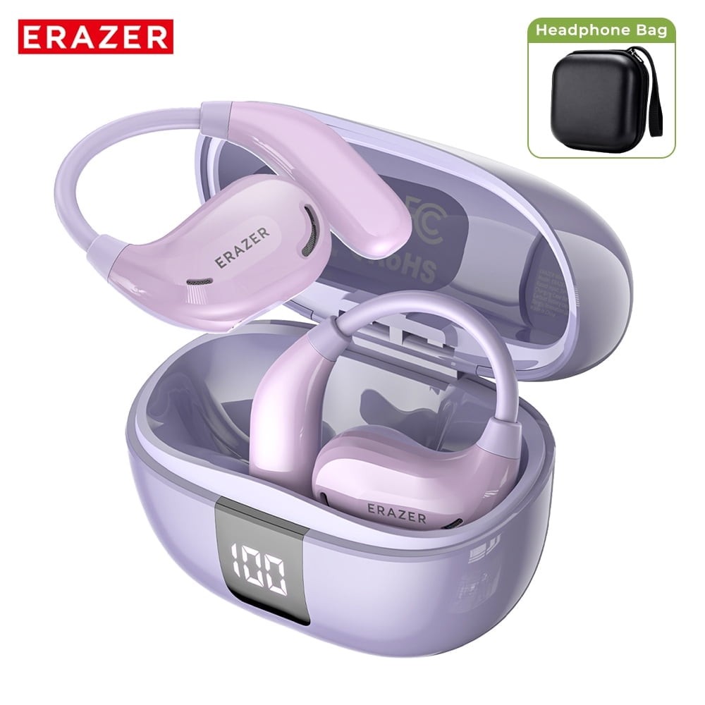 ERAZER XT66PRO Wireless Earbuds Bluetooth Headset AI Translator Purple+Earbag