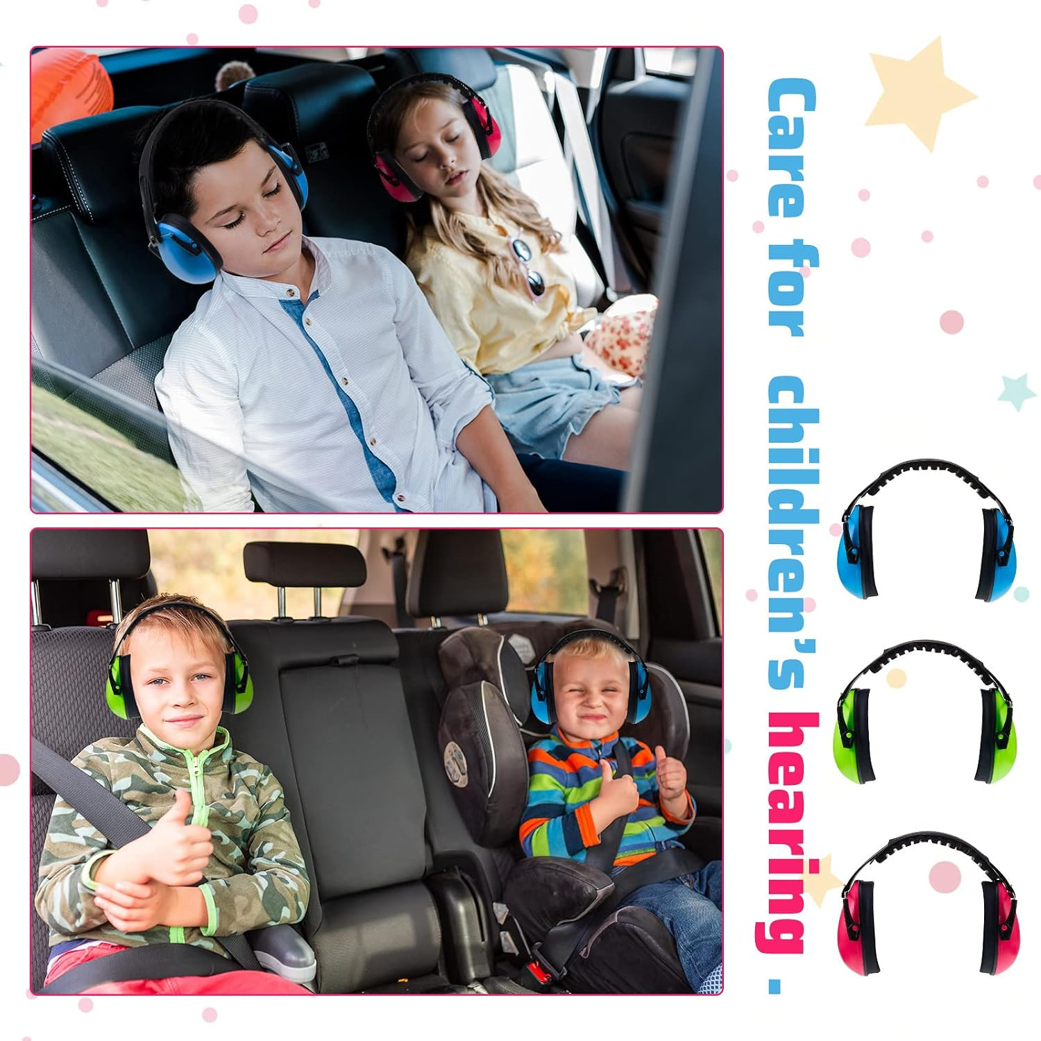 6 Pcs Noise Cancelling Headphones Kids Adult Ear Muffs Bulk, Ear Protection 27Db