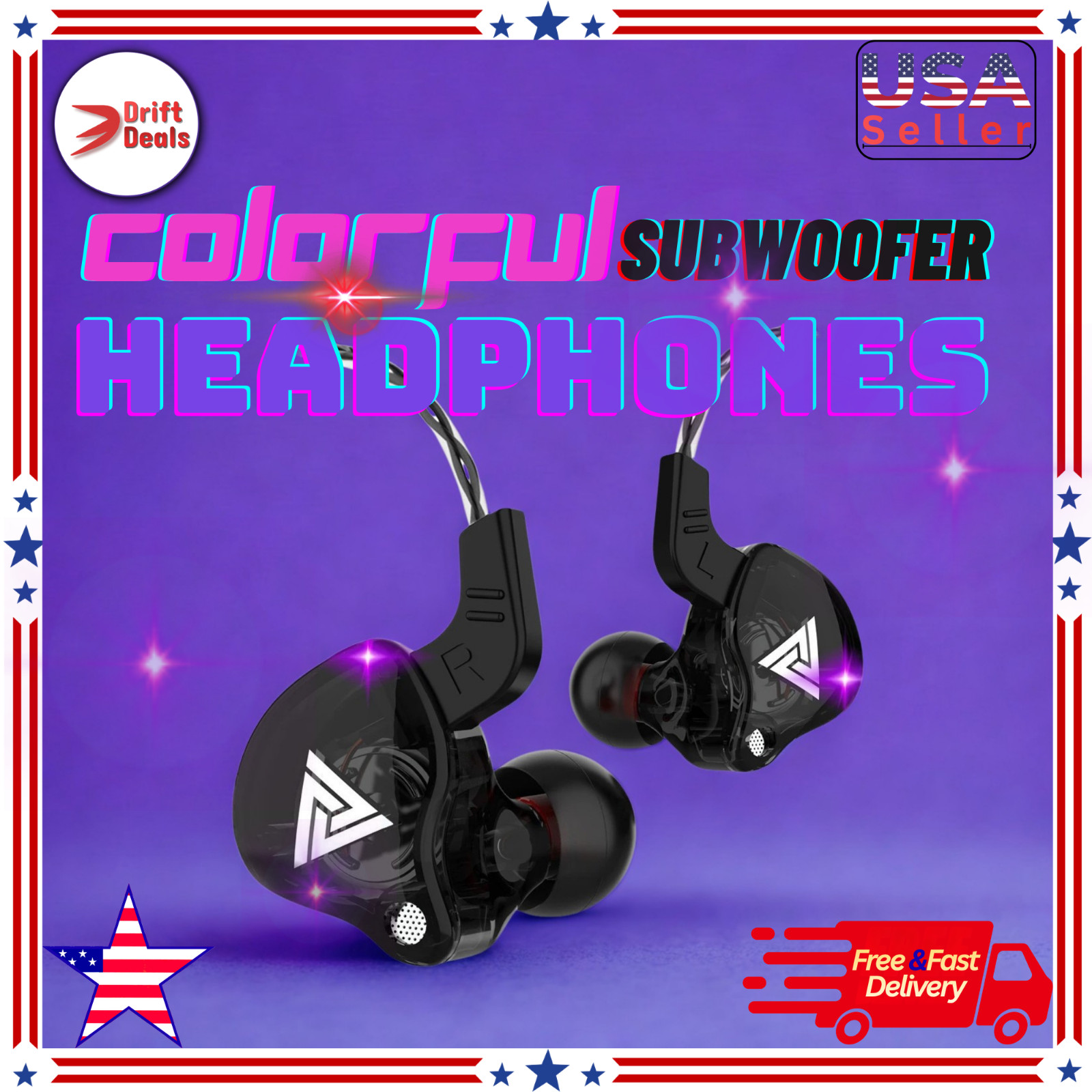 QKZ AK6 In-Ear Earphones 6 Dynamic Driver HIFI Stereo Earbuds With Mic Sports