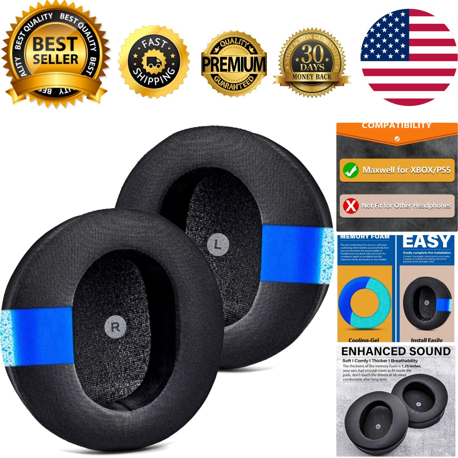 Audeze Maxwell Earpads: Thick Noise-Isolating Memory Foam for Ultimate Sound