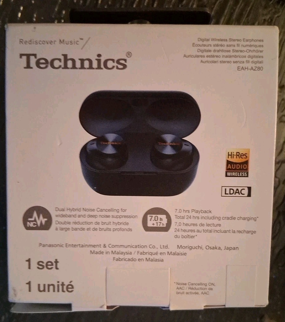 Technics EAH-AZ80 Wireless Earbuds with Noise Cancelling Midnight Blue