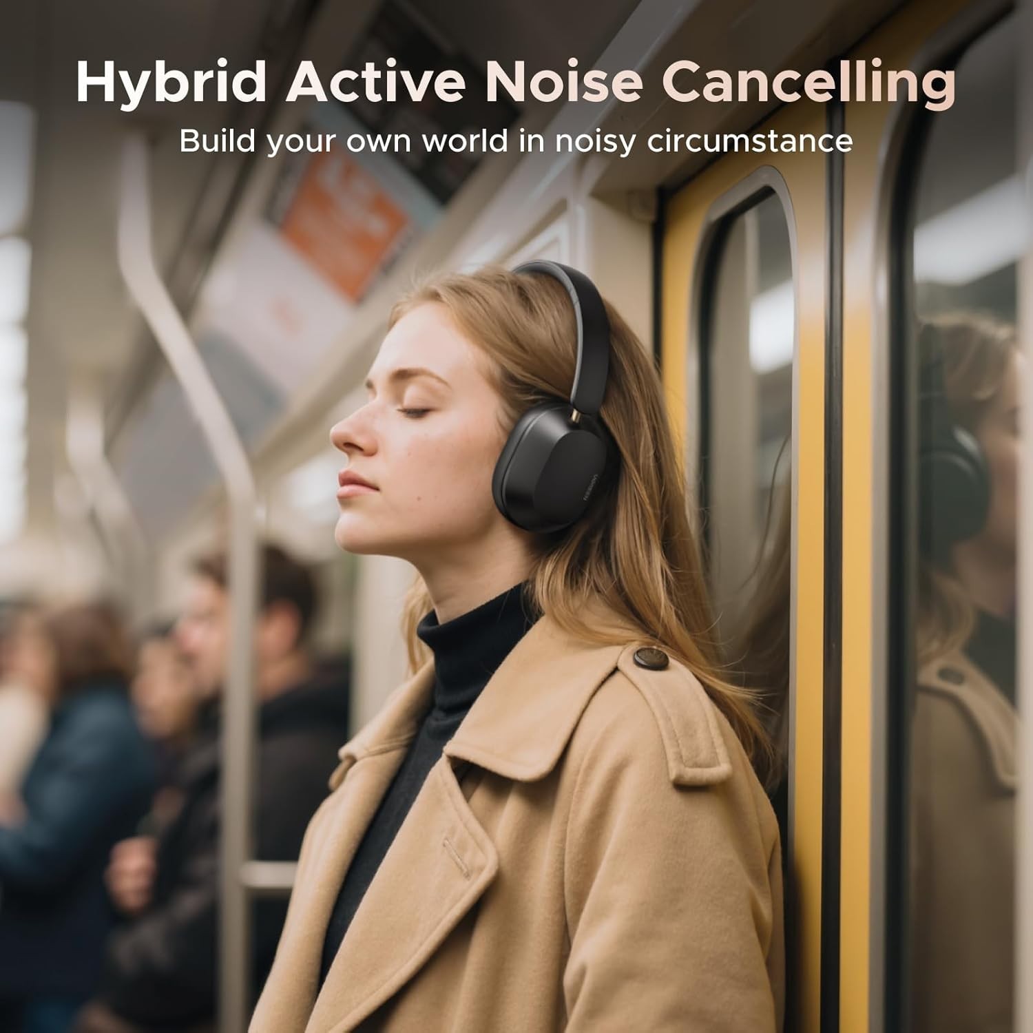 HiTune Max5C Over-Ear Wireless Headphones – 75H Playtime, ANC & Spatial Audio
