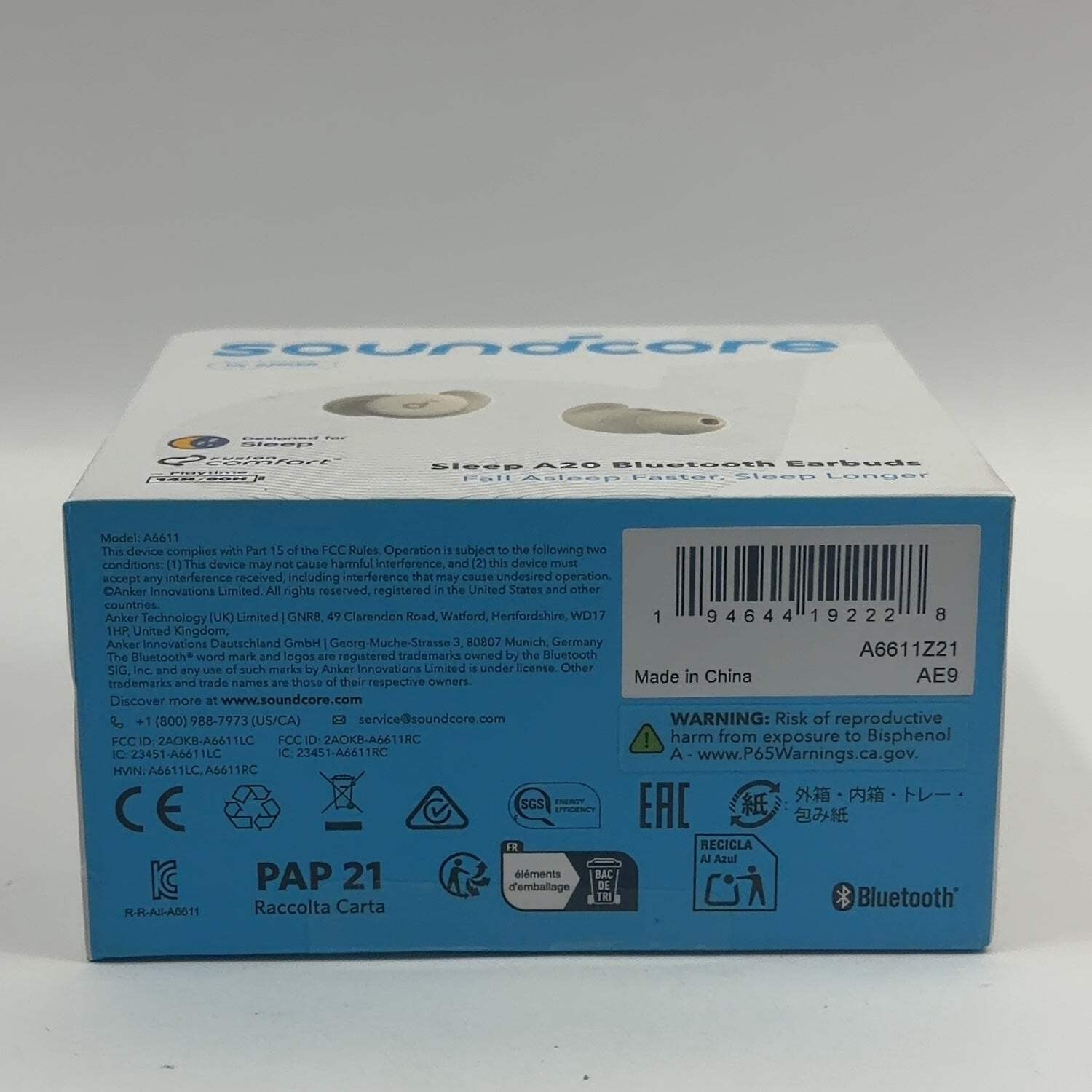 New Soundcore by Anker Sleep A20 Bluetooth Earbuds White A6611