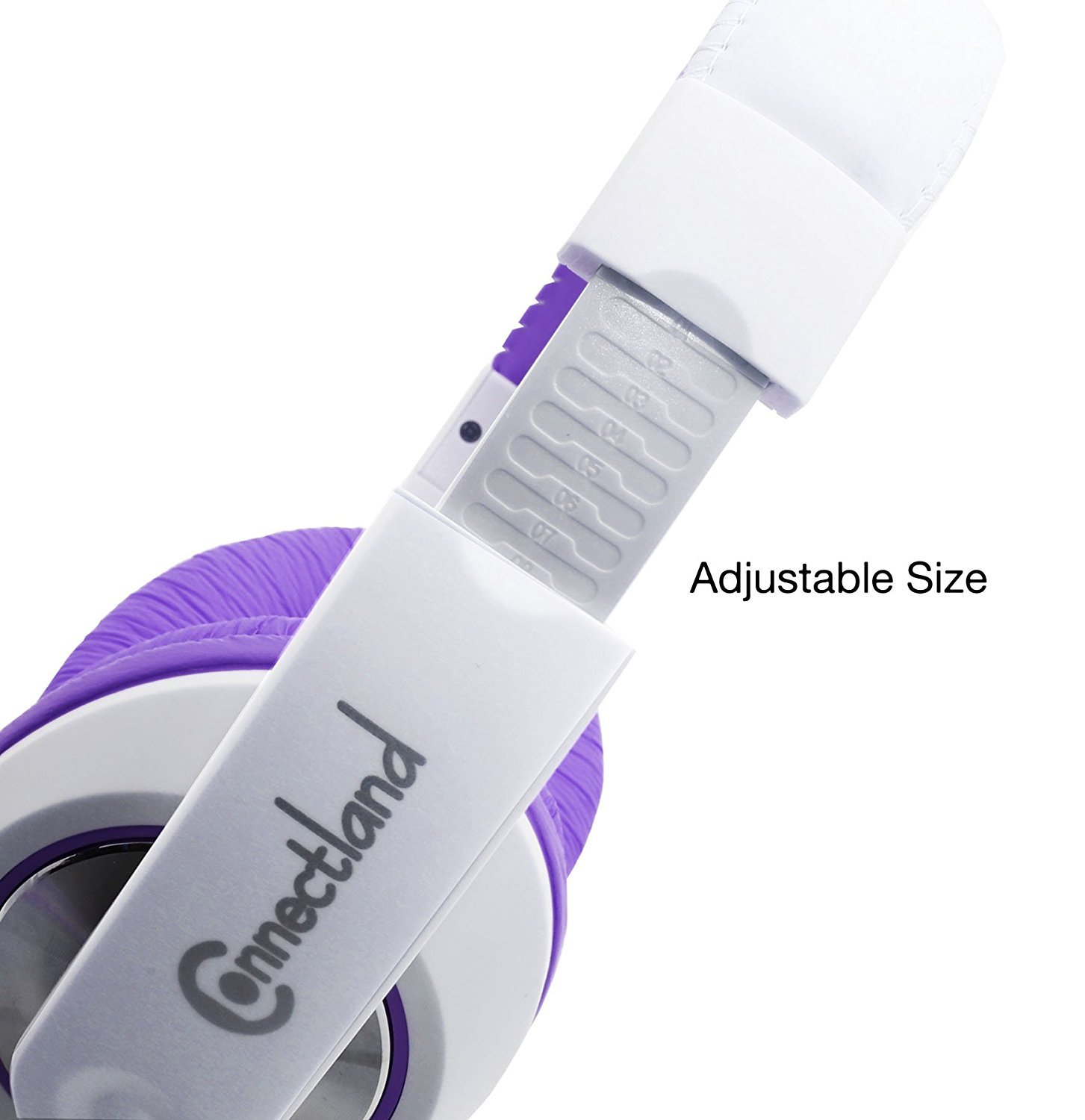 White/Purple Stereo Headphone w/ 40mm Speaker at 20Hz – 20kHz, Over Head, On Ear
