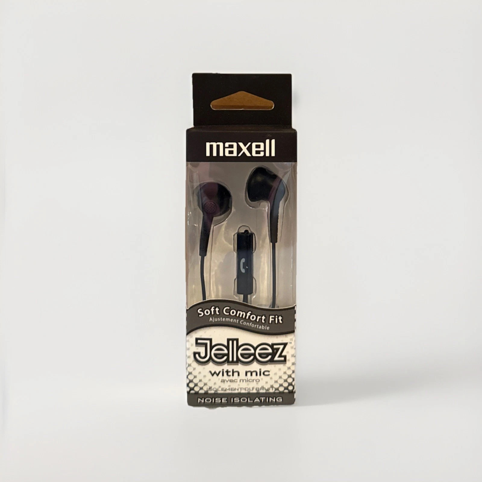Maxell Soft Comfort Fit 191569 Jelleez JELM-Black Corded Earbuds w/ Microphone