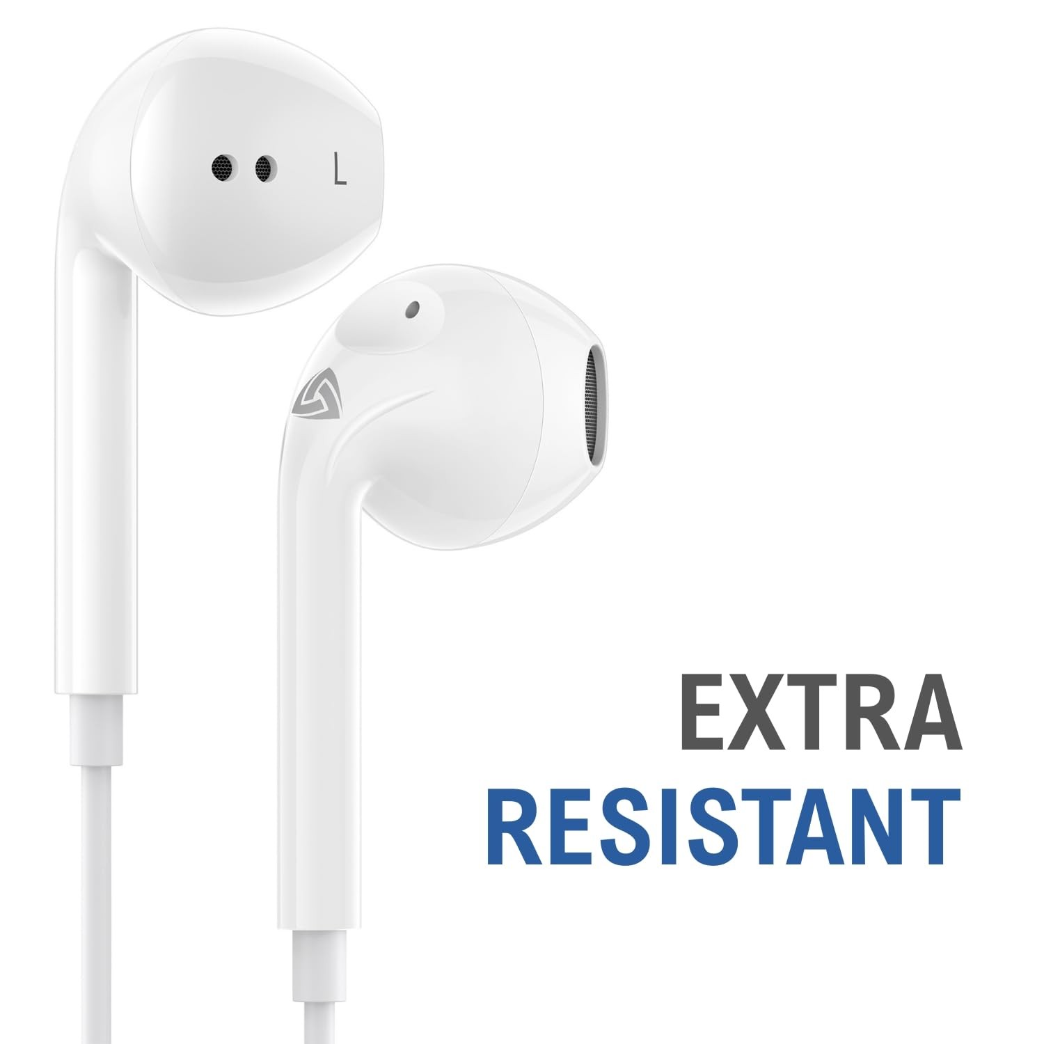 LUDOS Zenith Wired Earbuds in-Ear Headphones, 5 Year Warranty, White