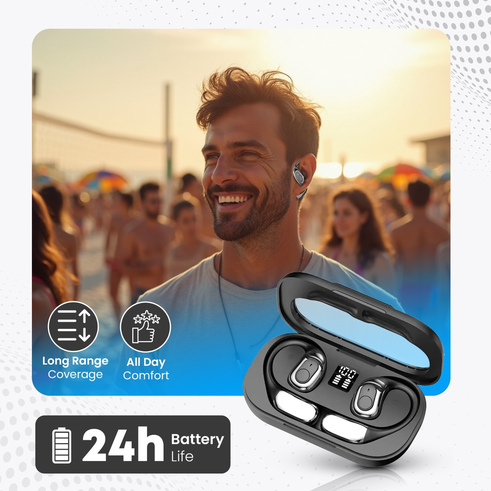 Translator Earbuds 144 Languages Real Time AI Voice Bluetooth Wireless
