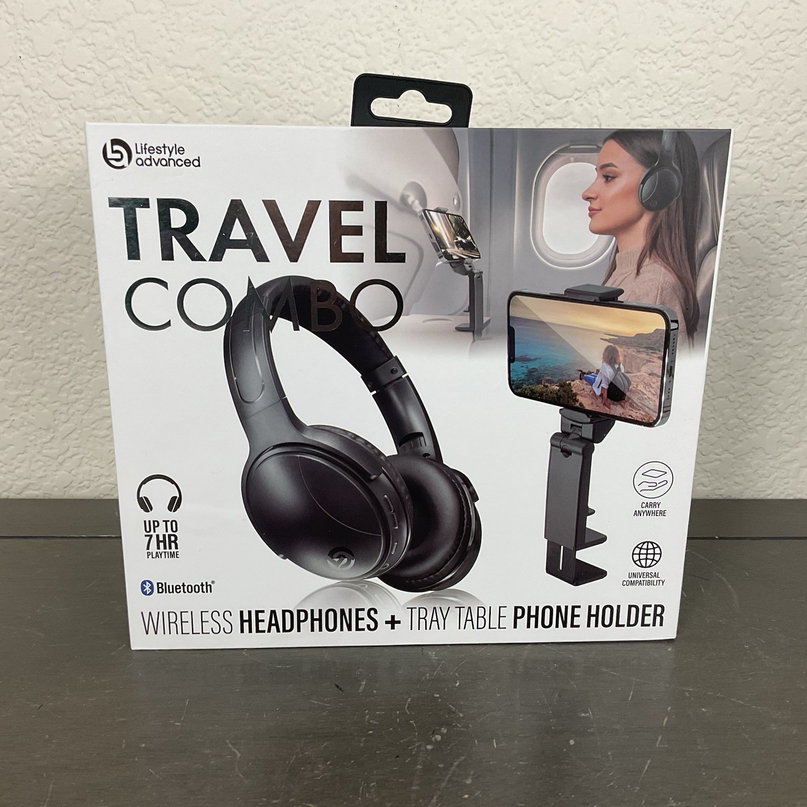 Lifestyle Advanced Travel Combo Wireless Bluetooth Headphones/Phone Holder | NIB