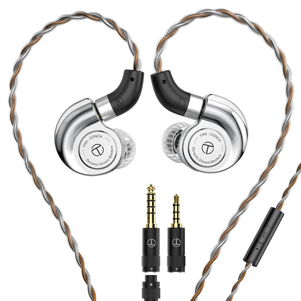 TRN Conch In-Ear Monitors DLC Diamond Diaphragm Wired Earphones Tuning Filters