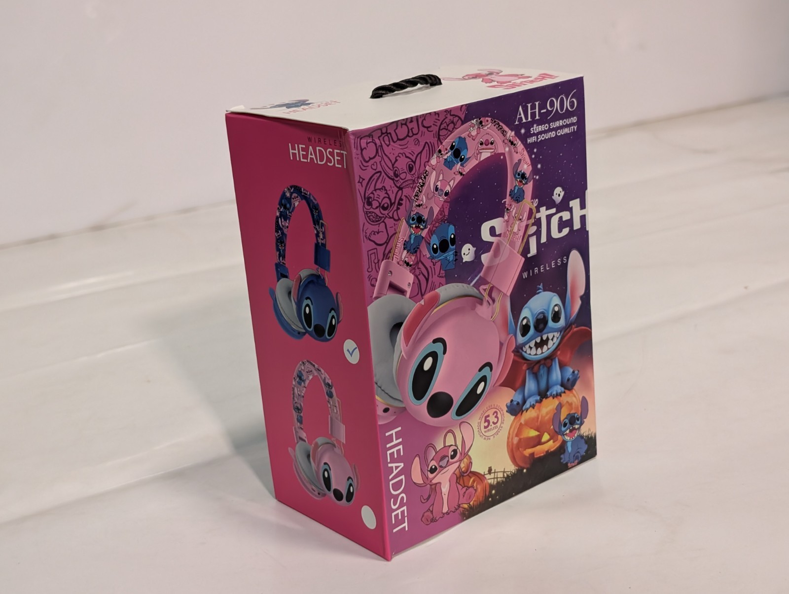 Lot of 10 Stitch kids Bluetooth wireless headphones AH-906 mic 3.5mm jack blue