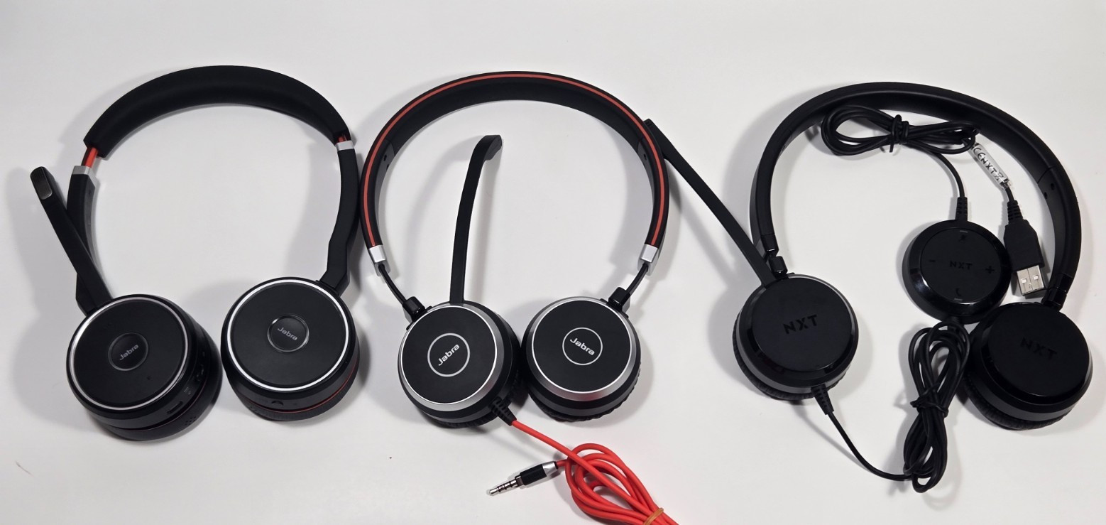 Lot of 3 Jabra Headsets Models: HSC040W / HSC017 / HSC016 – **All Working Good**