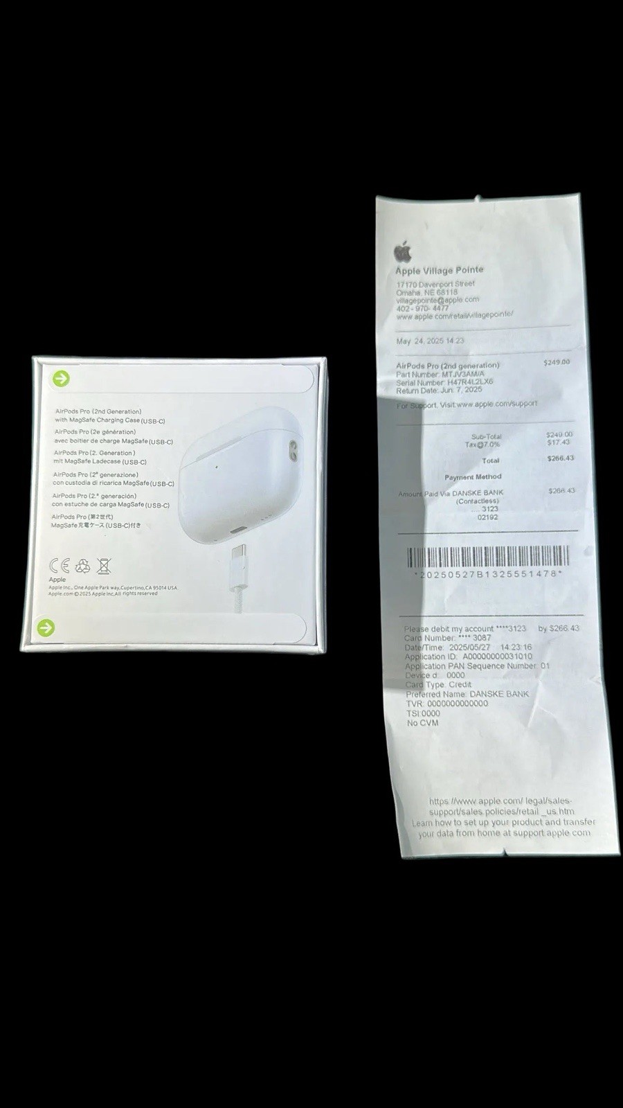 Apple AirPods Pro (2nd Gen) Bluetooth In-Ear Earbuds White MPN MTJV3AM/A