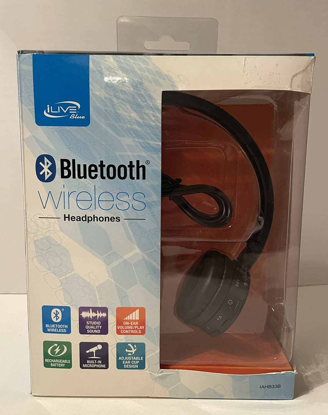 Wireless iLive Electronics IAHB33 Bluetooth Over-The-Ear Headphones, Black