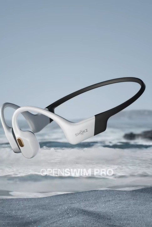New Shokz OpenSwim Pro Bone Conduction Sport Headphones WHITE, Bluetooth + 32GB