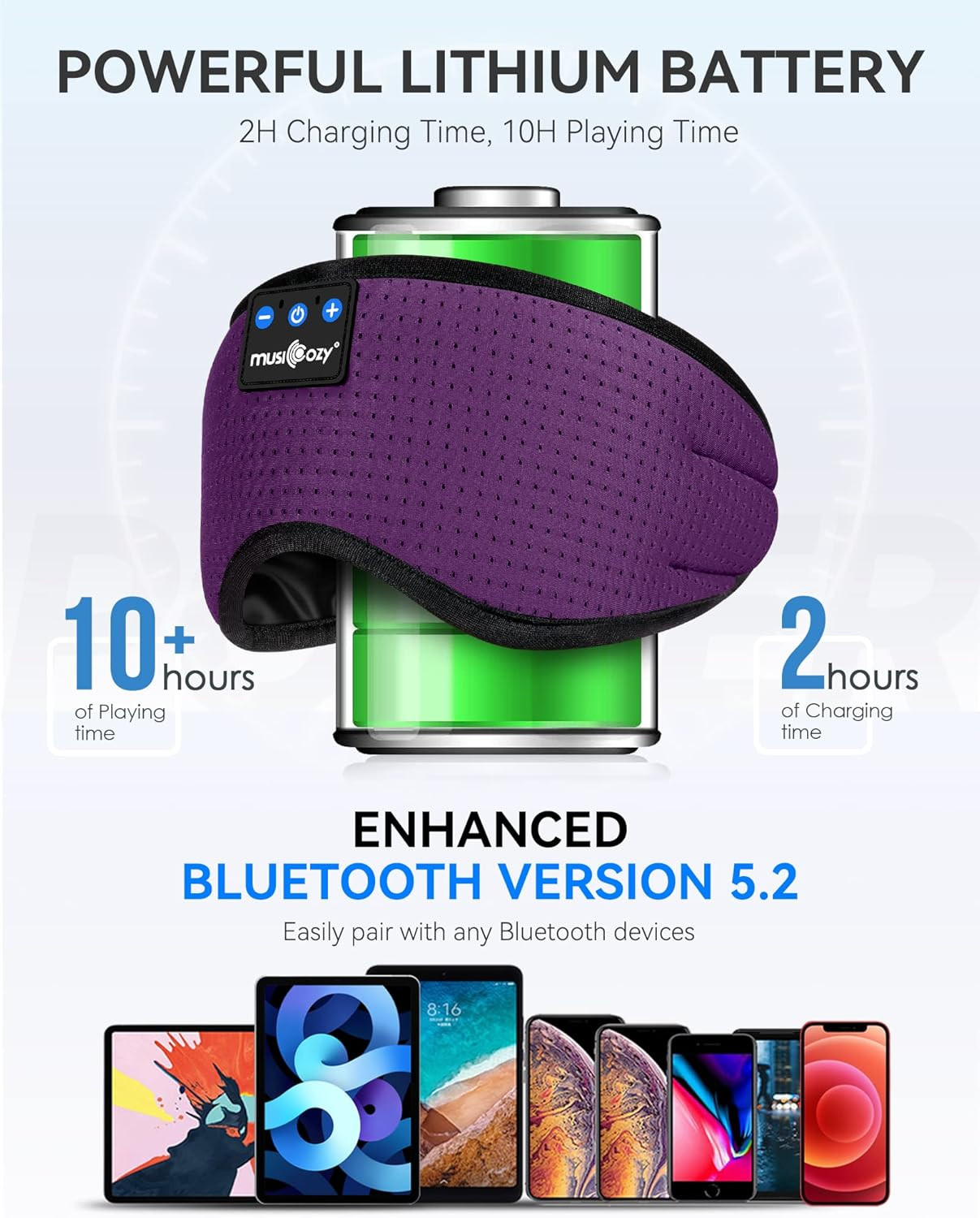 Sleep Headphones Bluetooth 5.4 Headband Headphones Super Soft & Breathable, Wire