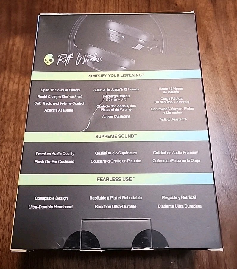 NEW! Skullcandy Bold Sound Unplugged Riff Wireless On-Ear Headphones S5PXW-L003