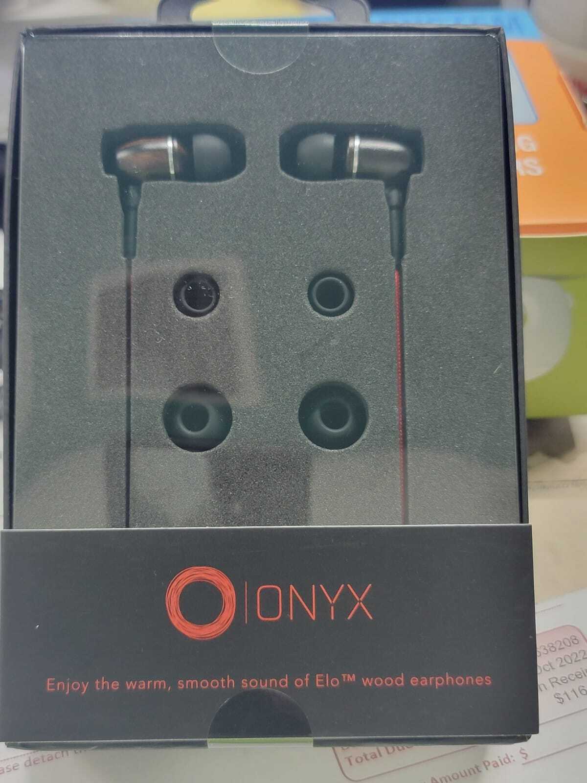 Onyx ELO Premium Genuine In-ear Noise Canceling Wooden Headphones New Free Ship