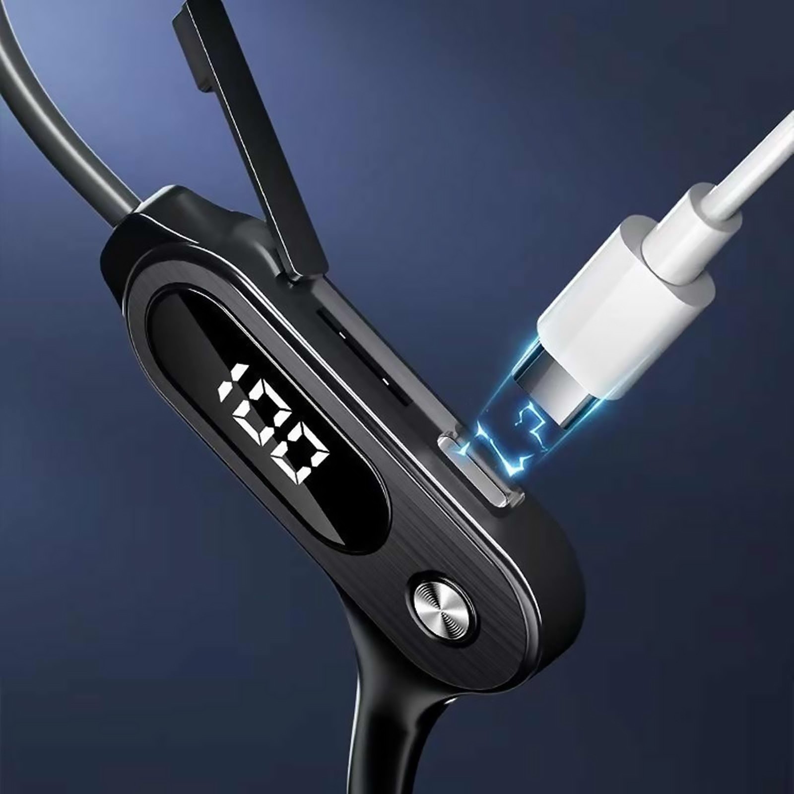 LED Digital Screen Bone Conduction Headphones Simple Operation 300mah Commute