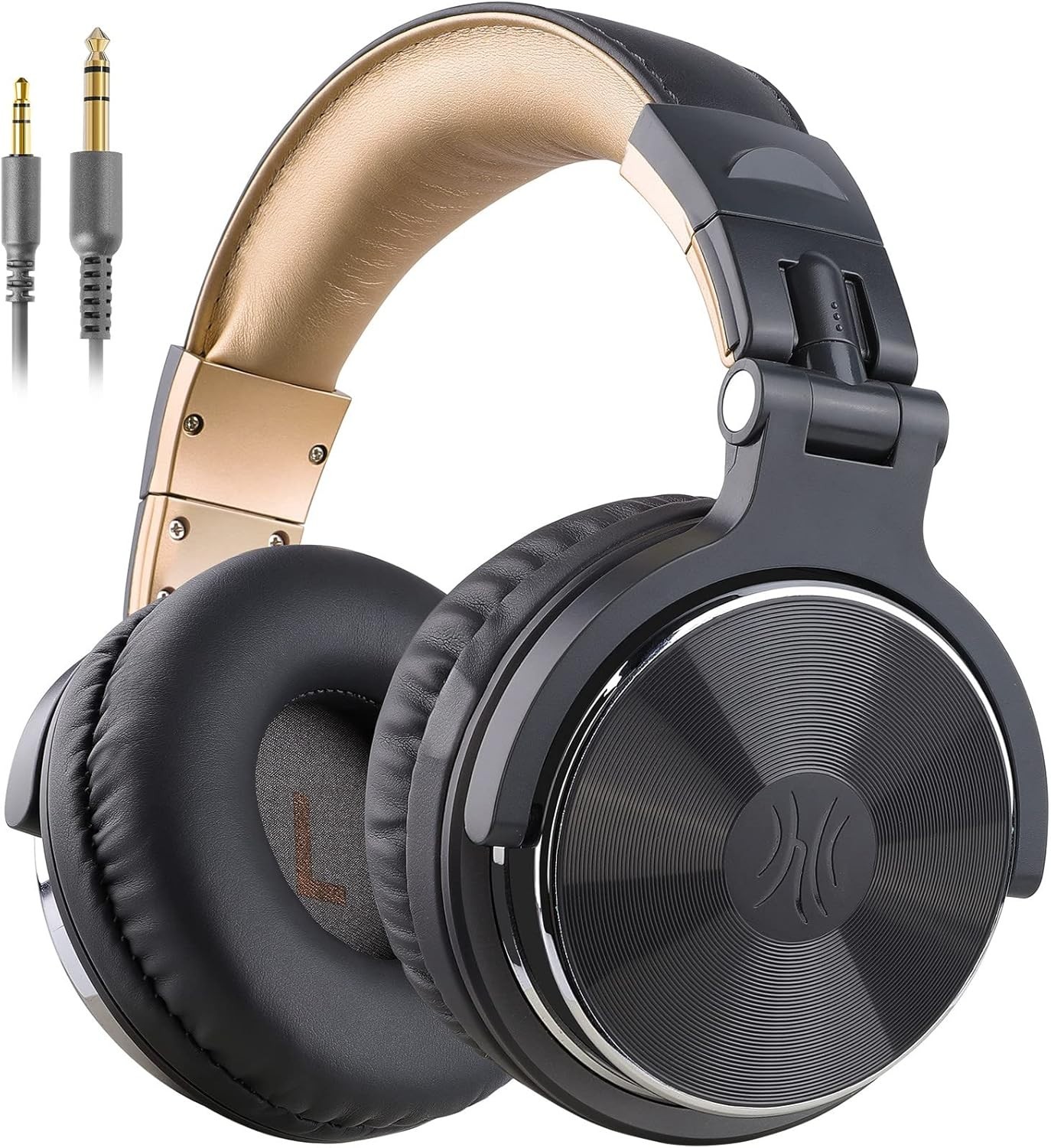 Comfortable Studio Headphones with Detachable Cables & Noise Control – Grey