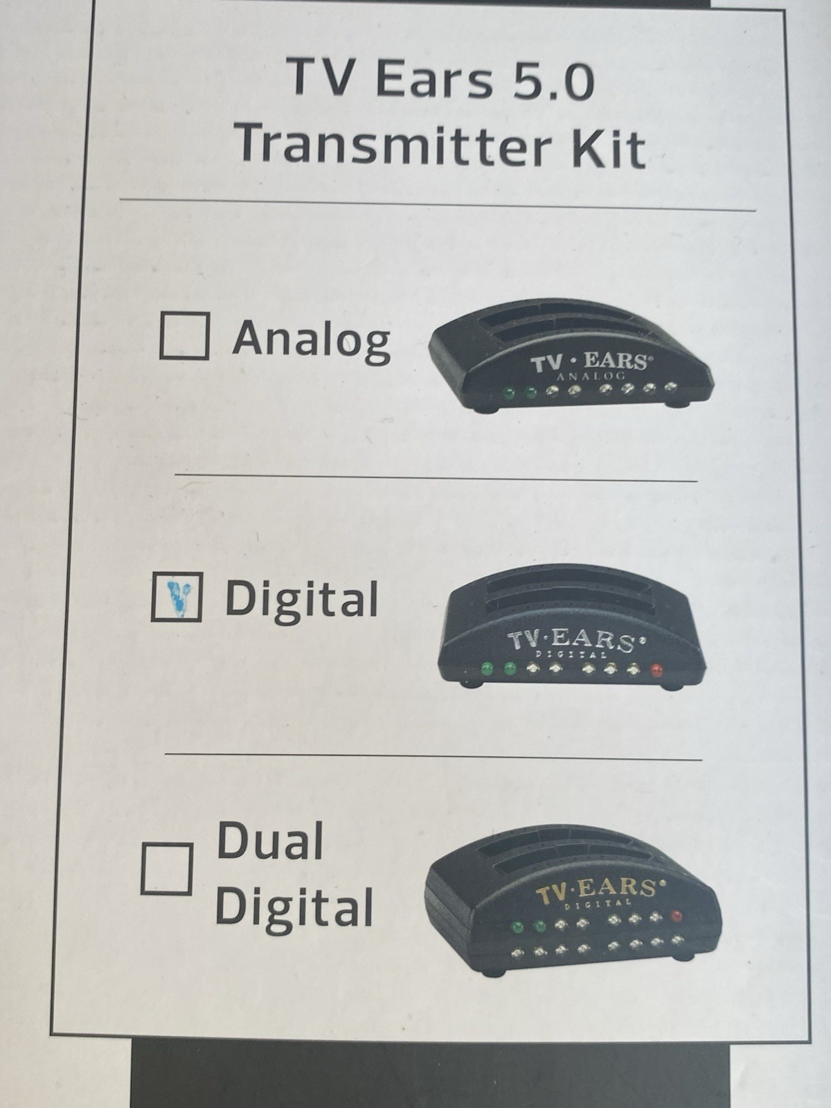 TV Ears Digital Wireless Headset System Transmitter Base Power Cables Tested