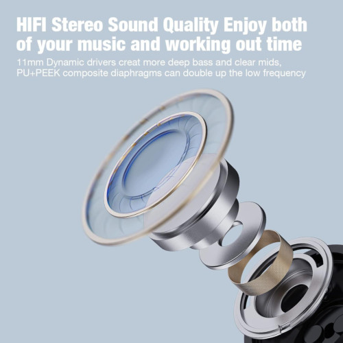 Boean Bluetooth Headphones, Wireless Headphones with 16 Hours Playtime Black