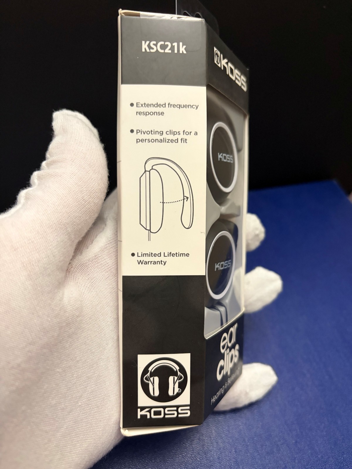 Koss KSC21K SportClip Clip-On Ear Headphones Black Ultra Light NEW IN BOX