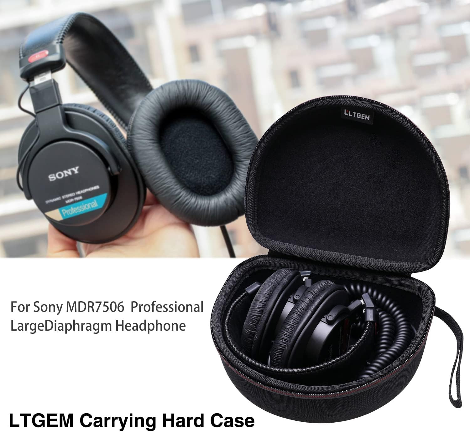 LTGEM Case Compatible with Sony MDR7506 Professional Large Diaphragm Headphone,