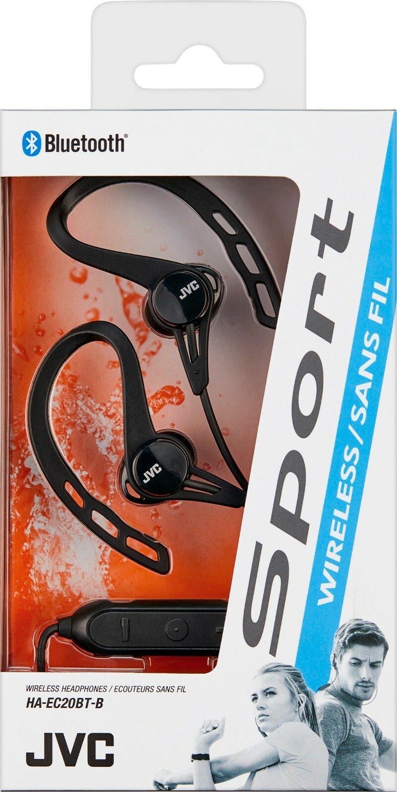JVC HA-EC20BT Bluetooth Wireless Sports Clip In-Ear Headphones – Black