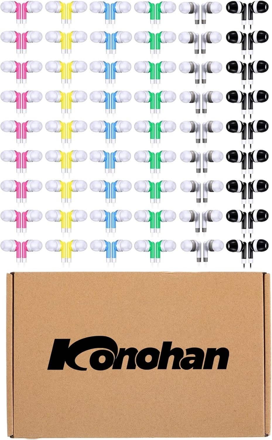60 Pack Earbuds for Group Use – Assorted Colors, Retro Style