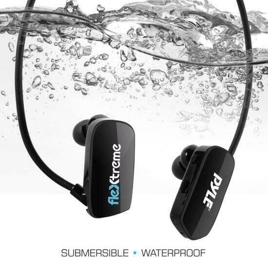 Pyle Bluetooth Waterproof Sports Wearable MP3 Headset Music Player 8GB PSWP28BK