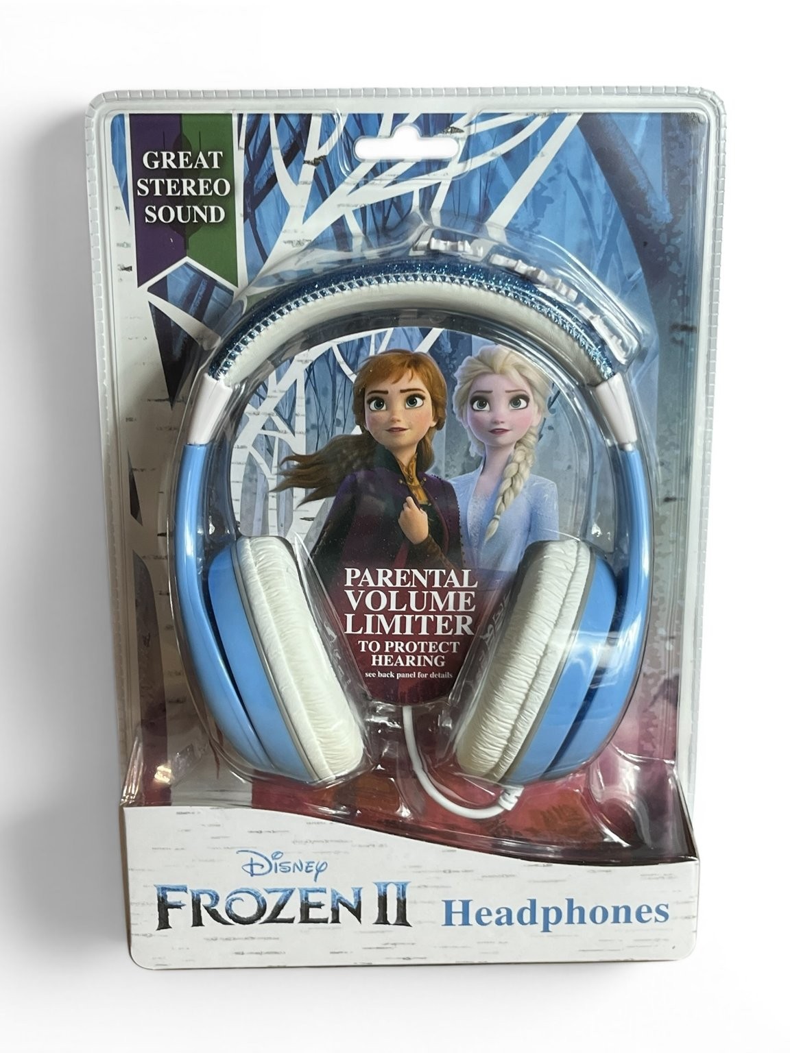 Disney Frozen II Headphones Over-Ear Blue White Parental Volume Limiter Wired