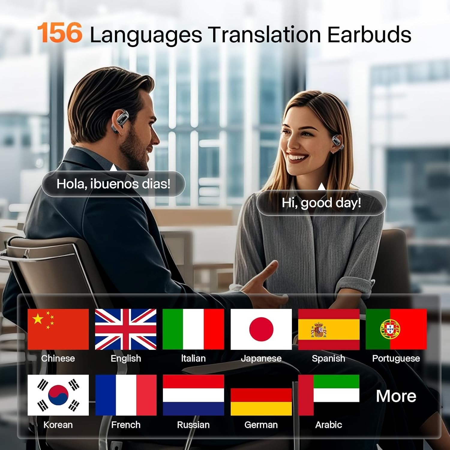 Translation Earbuds Real Time – 156 Languages Translator Earbuds, Free App wi…