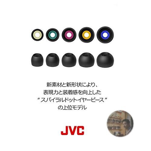 JVC EP-FX10M-B Spiral Dot++ Replacement Earpieces M Size Black 4-Pack Japan
